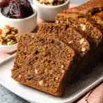 Date Nut Bread Recipe – Easy, Moist, and Nostalgic 11 Date nut bread recipe showing sliced loaf with visible walnuts and dates on a white plate
