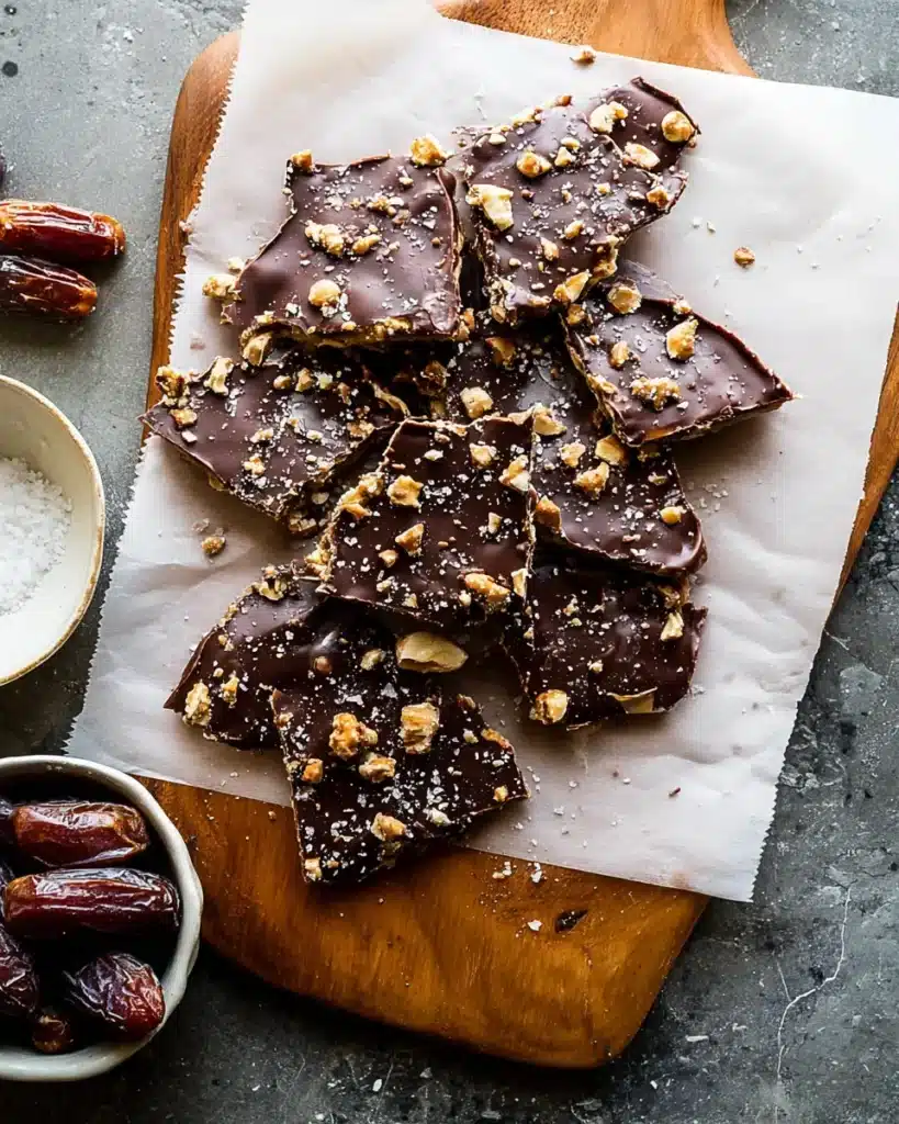 Date Desserts: 5 Easy and Delicious Recipes to Try Now 2 Viral chocolate date bark made with Medjool dates, peanut butter, and dark chocolate – a healthy date dessert