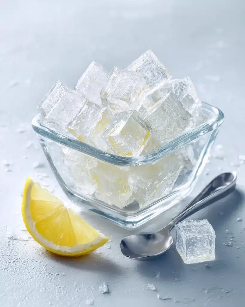 Dr Jennifer Ashton Gelatin Trick Explained (2026 Guide) 10 Translucent gelatin cubes stored in a small clear container on a white surface