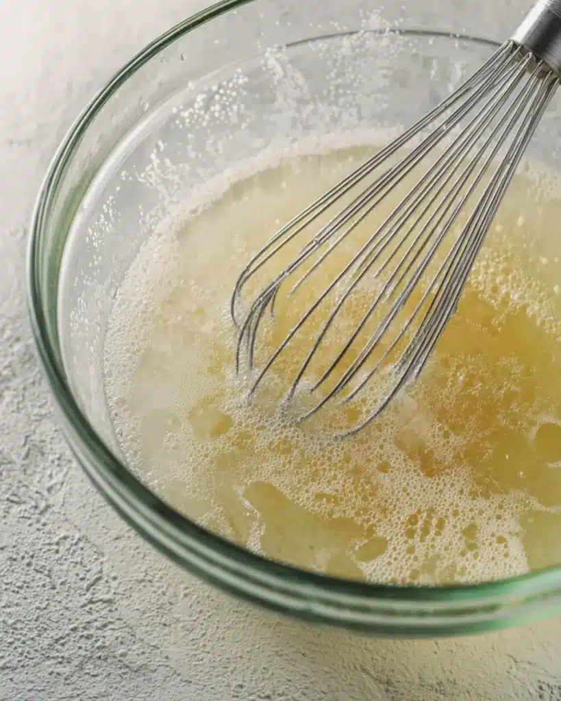 Keto Jello for Weight Loss dissolving gelatin with a whisk in a glass bowl