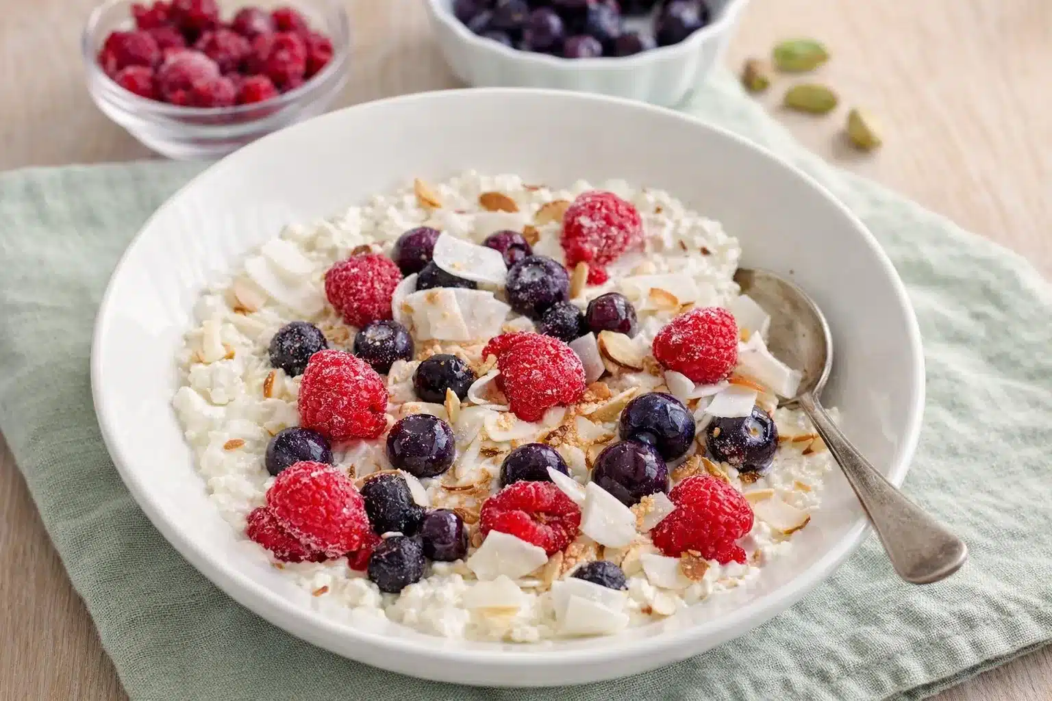 Cottage Cheese Breakfast Bowl for a 5 Minute High Protein Breakfast