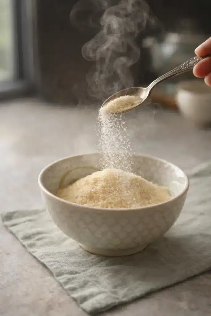 Jillian Michaels Gelatin Trick Recipe: The Real Gelatin Trick for Weight Loss 9 Jillian Michaels Gelatin Trick Recipe gelatin powder sprinkled slowly into warm liquid to prevent clumps