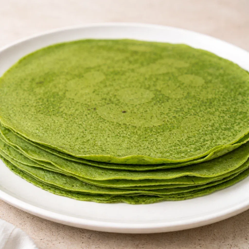 Spinach Tortillas Recipe with Easy Gluten Free Wraps 8 Stack of soft Spinach Tortillas on a white plate