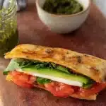 Cottage cheese wrap with avocado tomato and greens