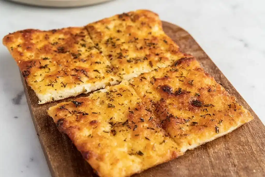 Cottage cheese wraps baked crispy and cut into squares